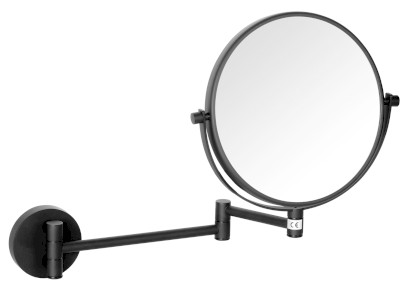 X-ROUND BLACK kosmetické zrcátko závěsné, Ø 200mm, oboustranné, černá mat XR006B