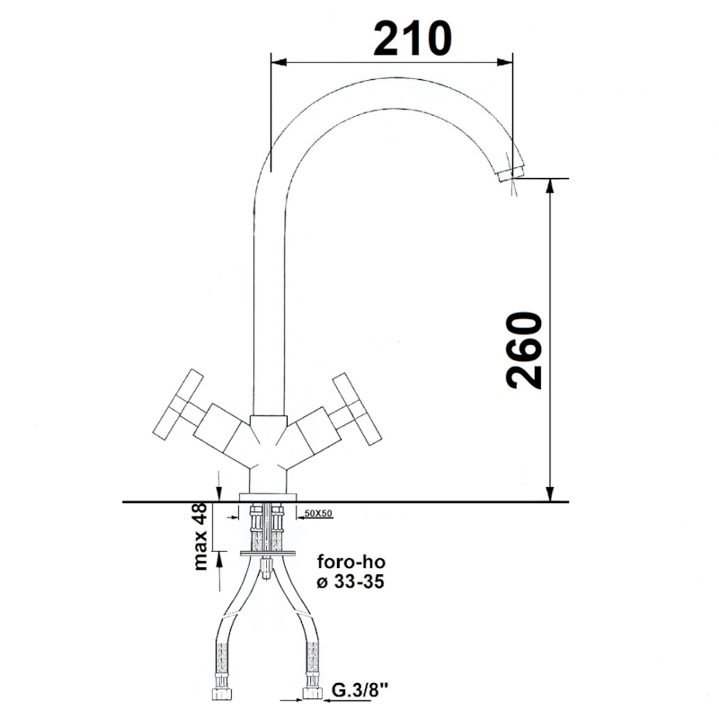 TRAX stojánková dřezová baterie, chrom 619