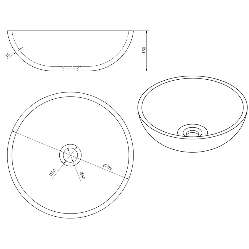 PRIORI keramické umyvadlo na desku, Ø 41 cm, fialová s ornamenty PI022