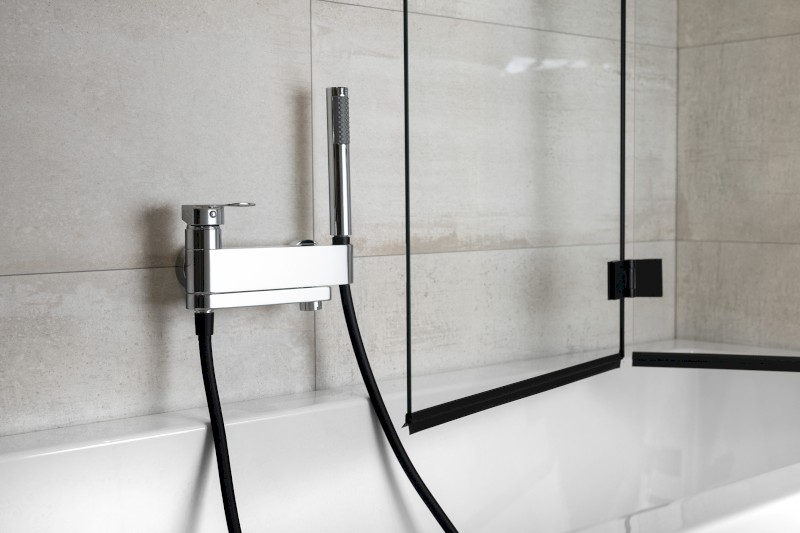 MIXONA nástěnná vanová baterie s ruční sprchou, otočné ramínko, chrom MG110