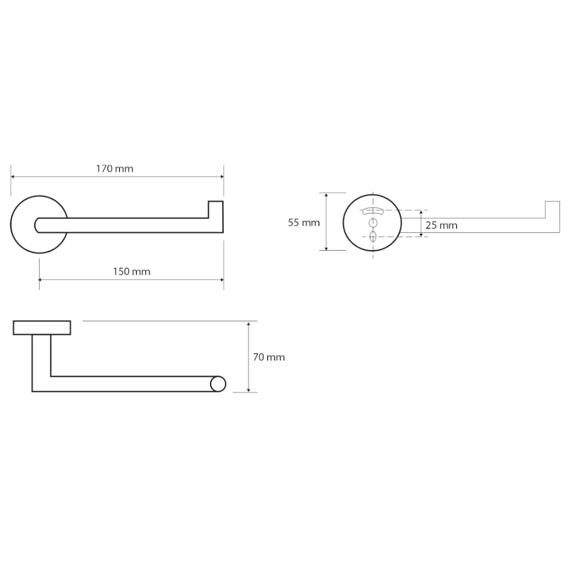 X-ROUND držák toaletního papíru, chrom XR703