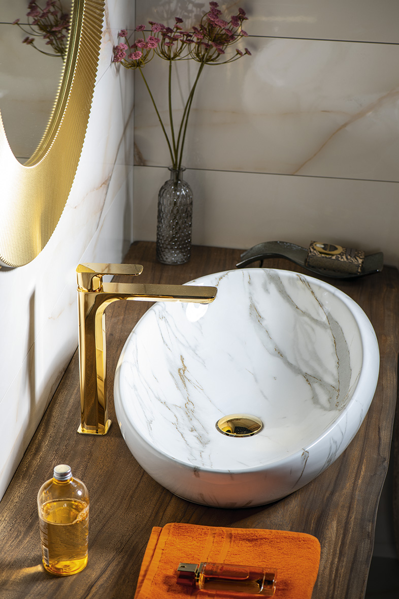 DALMA keramické umyvadlo na desku, 68x44cm, carrara MM317