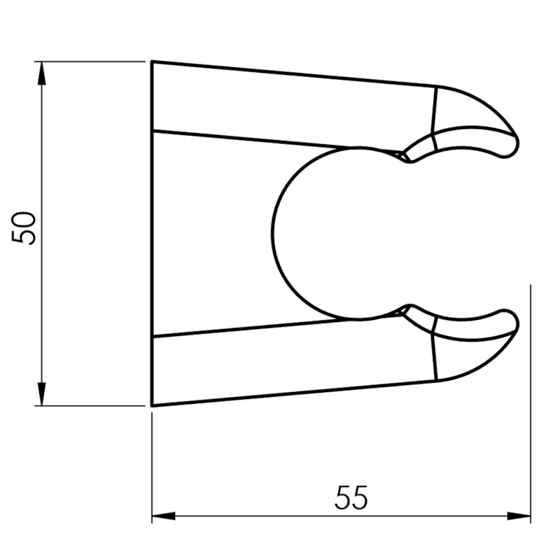 DABL držák sprchy kulatý, pevný, dvě polohy, ABS/chrom BE1001