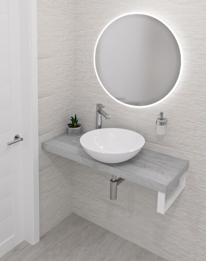AVICE deska pod umyvadlo 160x36cm, tl.5cm, dub starobílý AV1665