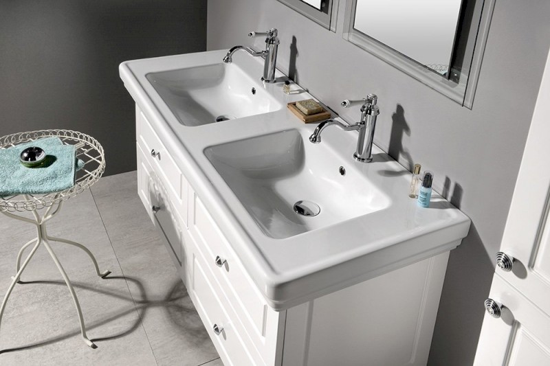 CLASSIC keramické dvojumyvadlo 125x54 cm, bílá ExtraGlaze 8725111