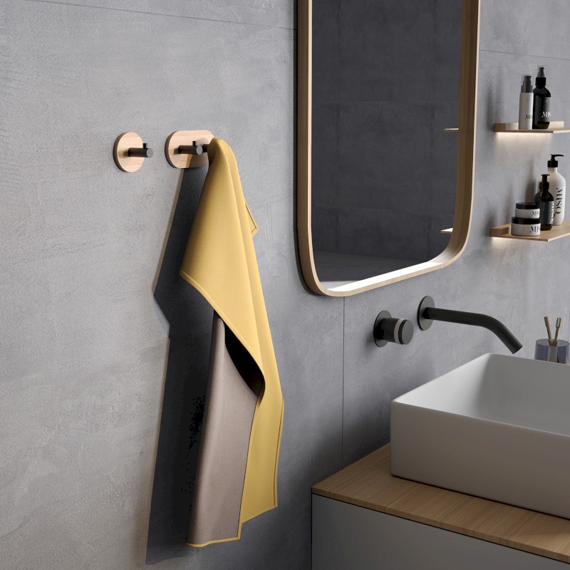 HIMALAYA samolepící dvojháček, kulatý, černá/bambus 1127