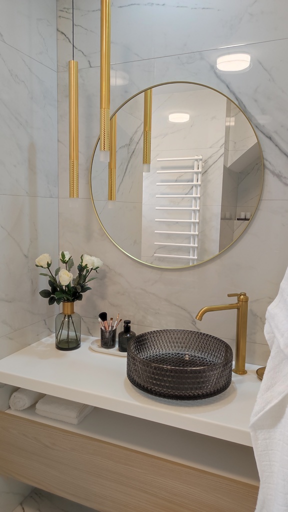 MARAGUA skleněné gravírované umyvadlo na desku Ø 39,5cm, černá TY214