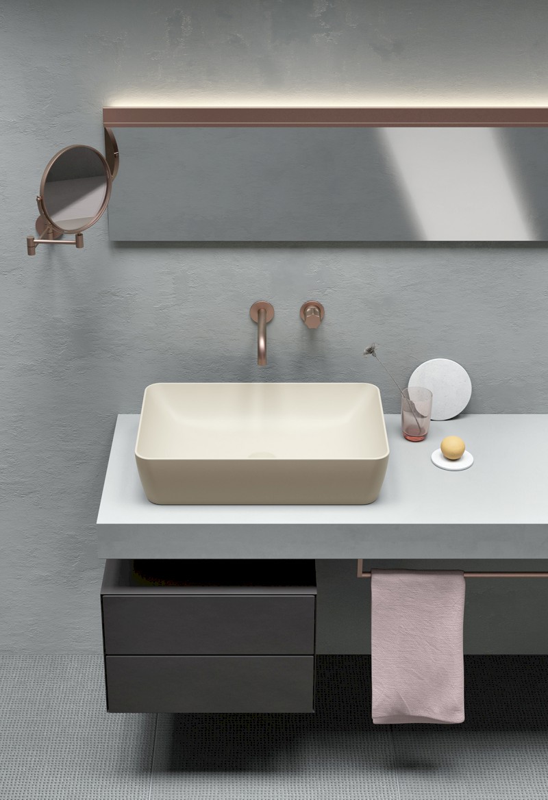 NUBES keramické umyvadlo na desku 60x38cm, creta mat 903608