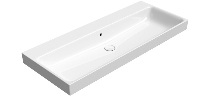 NUBES keramické umyvadlo 120x50cm, bez otvoru, bílá ExtraGlaze 9624011