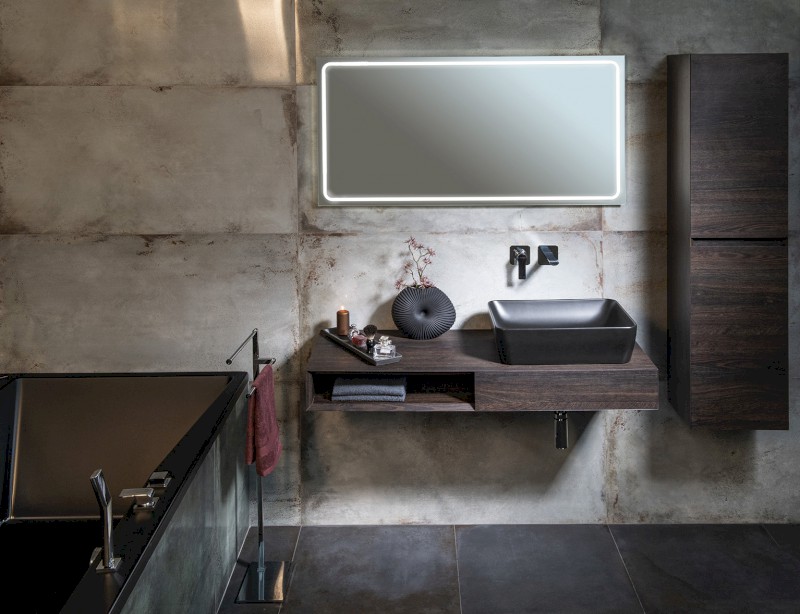 MORIAN umyvadlová skříňka 100x14x48cm, dub černý, pravá MR126