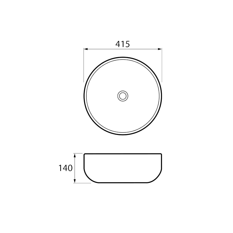 RONDEA keramické umyvadlo na desku Ø 41cm, carnico mramor AR445CM