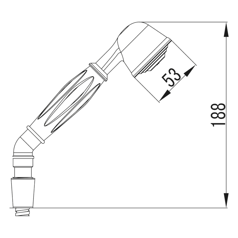 VICTORIA ruční sprcha, 188mm, mosaz/chrom VC101