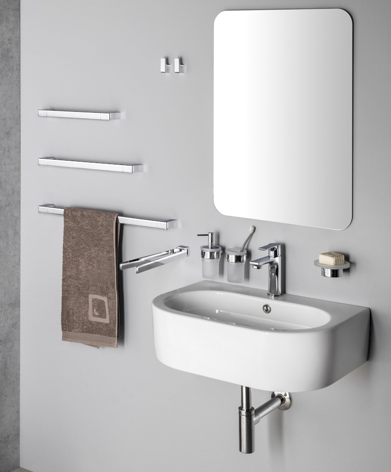 PIRENEI dvojitý držák ručníků otočný 350mm, chrom PI2313