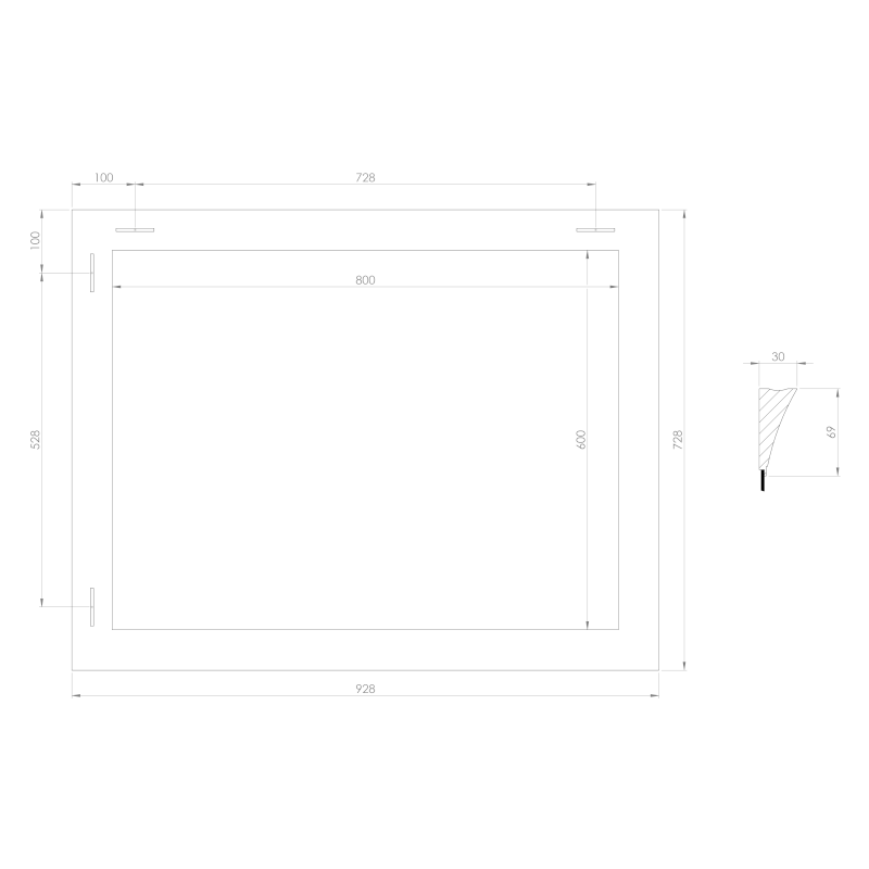 CORONA zrcadlo v dřevěném rámu 72,8x92,8cm, champagne NL720