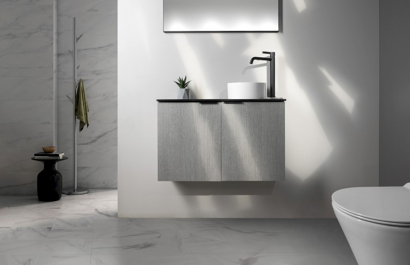 LATUS X umyvadlová skříňka 39,4x50x22cm, dub stříbrný LT110-1111