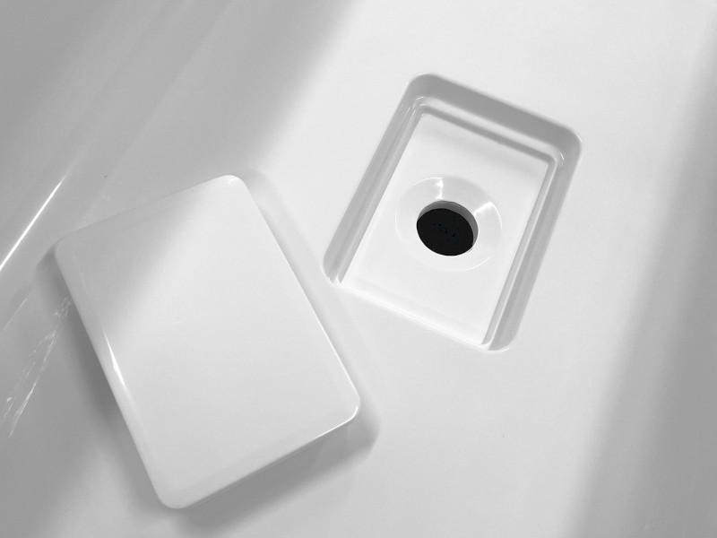 SKYLLA nástěnná stojící vana litý mramor 170x75x60cm, bílá 72430