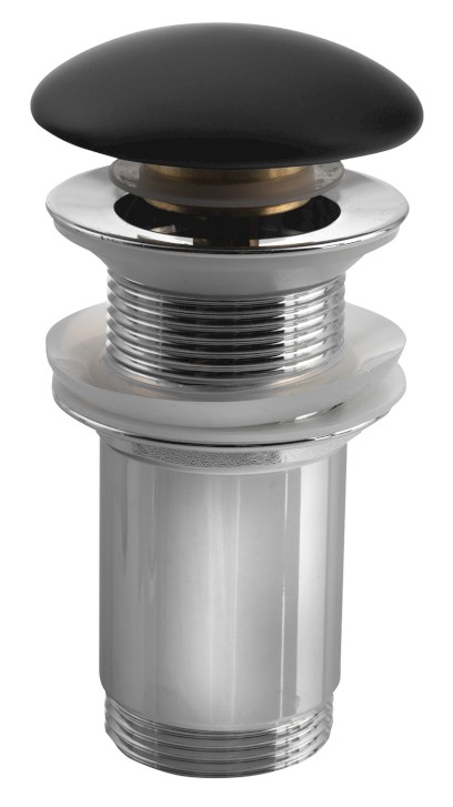 Umyvadlová výpust 5/4“, click-clack, keramická zátka, 10-50mm, černá mat AR901