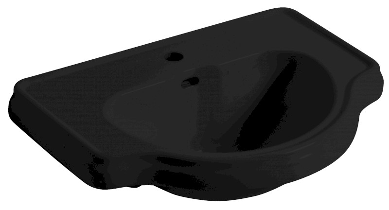 RETRO keramické umyvadlo zápustné, 62x45,5cm, černá mat 103031