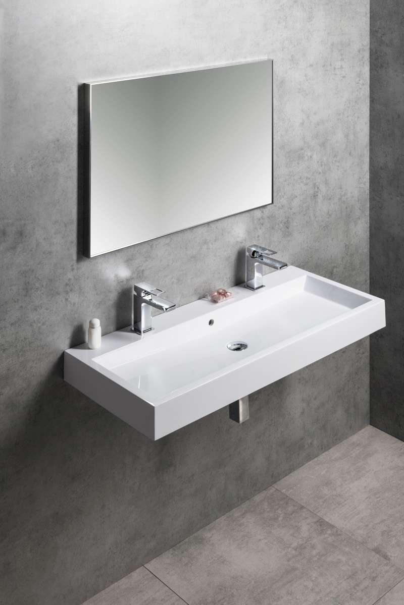 ORINOKO dvojumyvadlo, litý mramor, 100x42 cm, bílá OR101