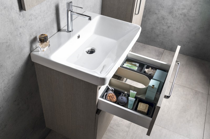 THEIA umyvadlová skříňka 46,4x70x44,2cm, 2xzásuvka, dub alabama TH050-2222