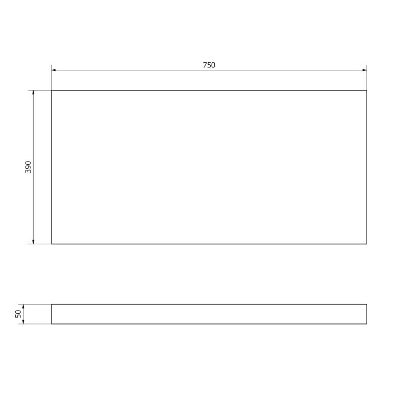 AVICE deska pod umyvadlo 75x39cm, tl.5cm, cement AV777