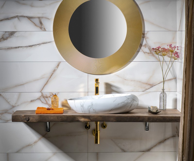 DALMA keramické umyvadlo na desku, 68x44cm, carrara MM317