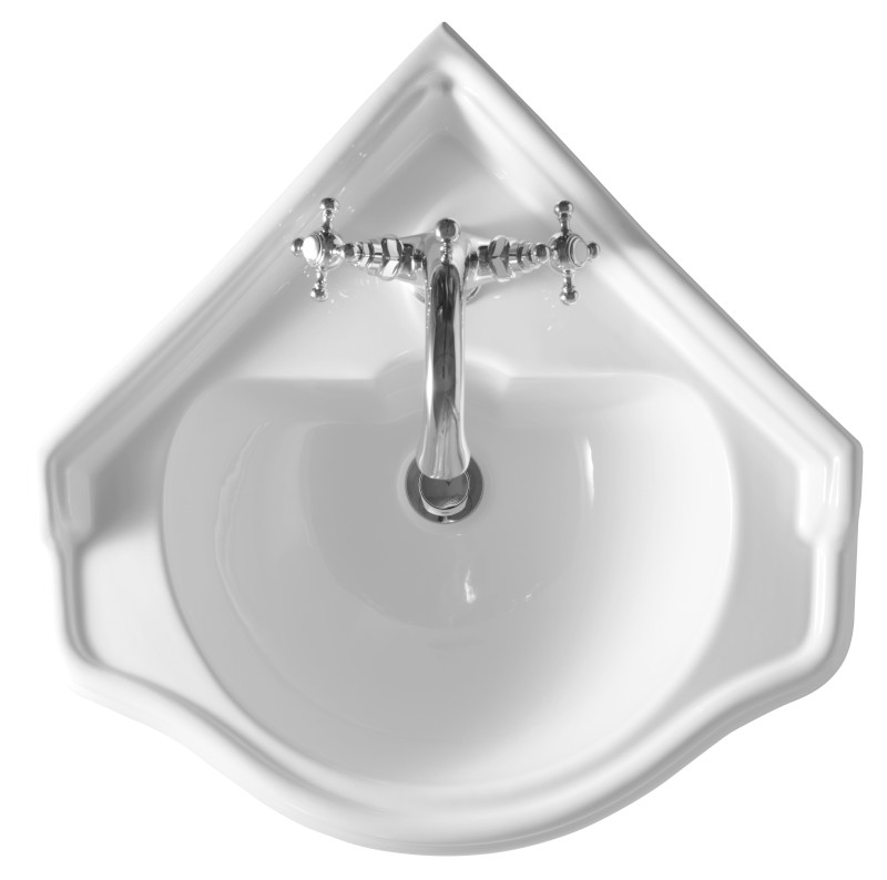 RETRO keramické umyvadlo rohové, 57,5x58cm, bílá 103201