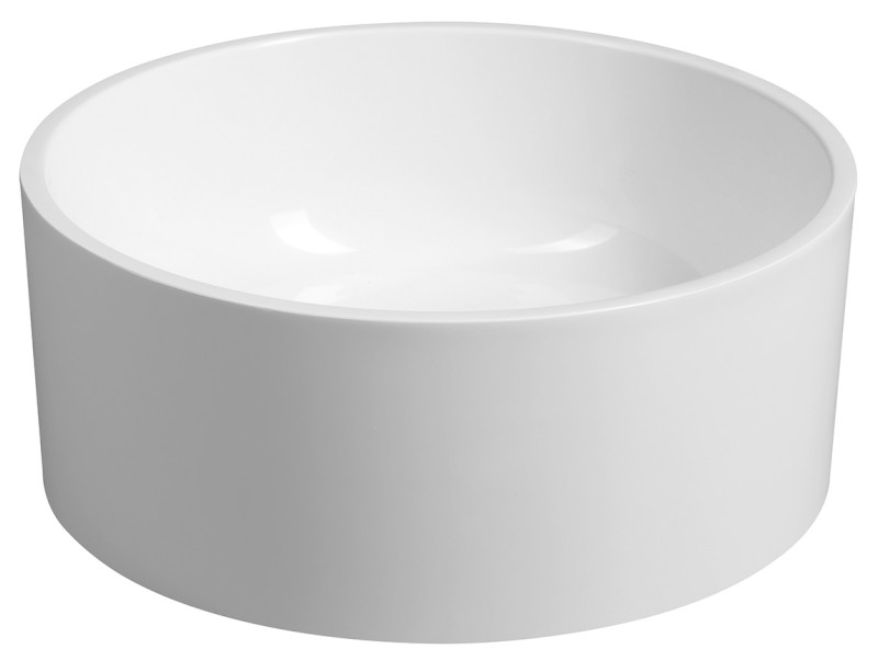 SANNA umývátko na desku, litý mramor, průměr 25cm, bílá SA250