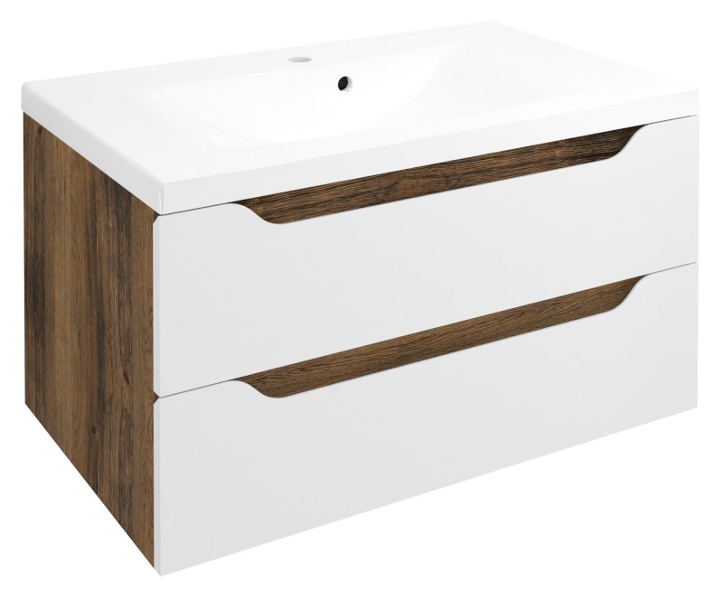 WAVE umyvadlová skříňka 79,7x45x47,8cm, bílá/dub collingwood WA080-3019
