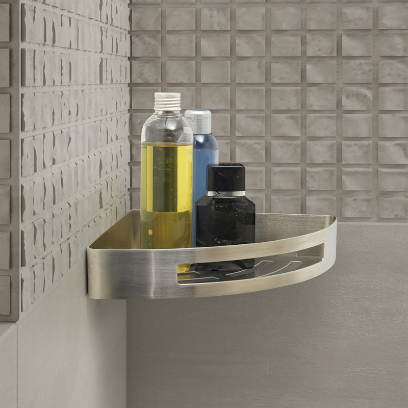 SMART rohová police do sprchy, 210x45x210mm, nerez mat 247938