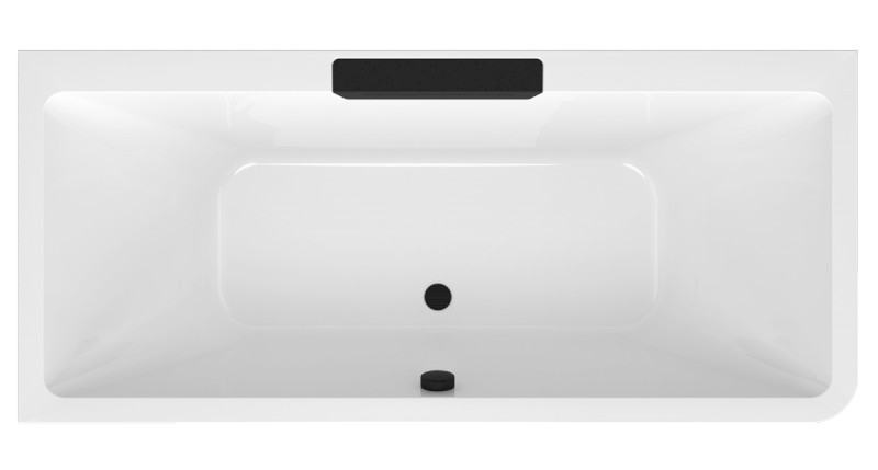 CASCATA L MONOLITH obdélníková vana 180x80x60cm, kaskáda černá 73836ML.102