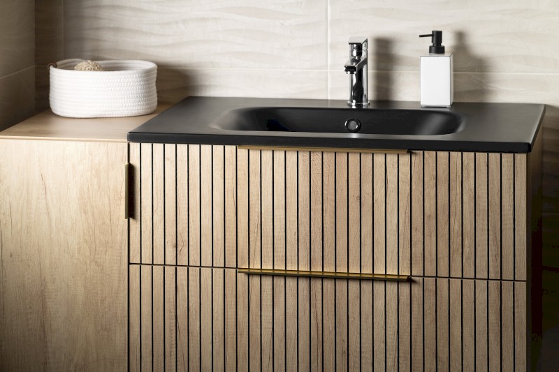 SIDRA umyvadlo, litý mramor, 101x46cm, černá mat SD101B