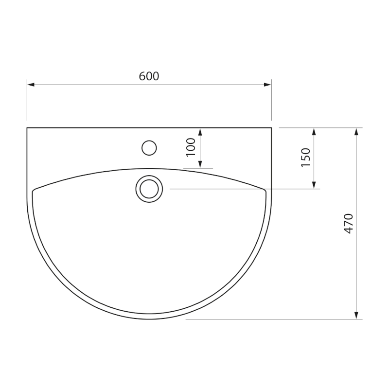 SPIRAL keramické umyvadlo 60x47cm, bílá 201.087.0