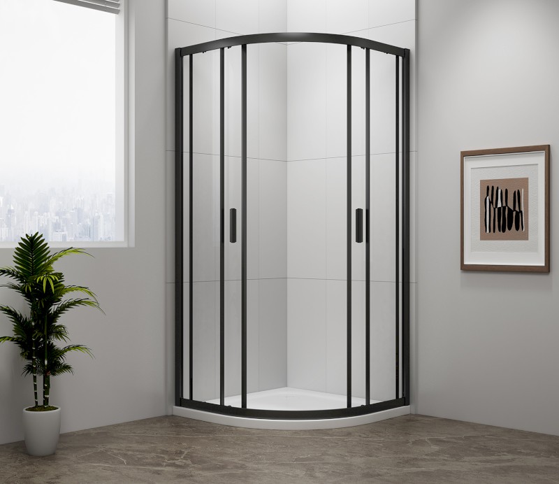 EASY BLACK čtvrtkruhová sprchová zástěna 900x900mm, L/R, čiré sklo EL2615B