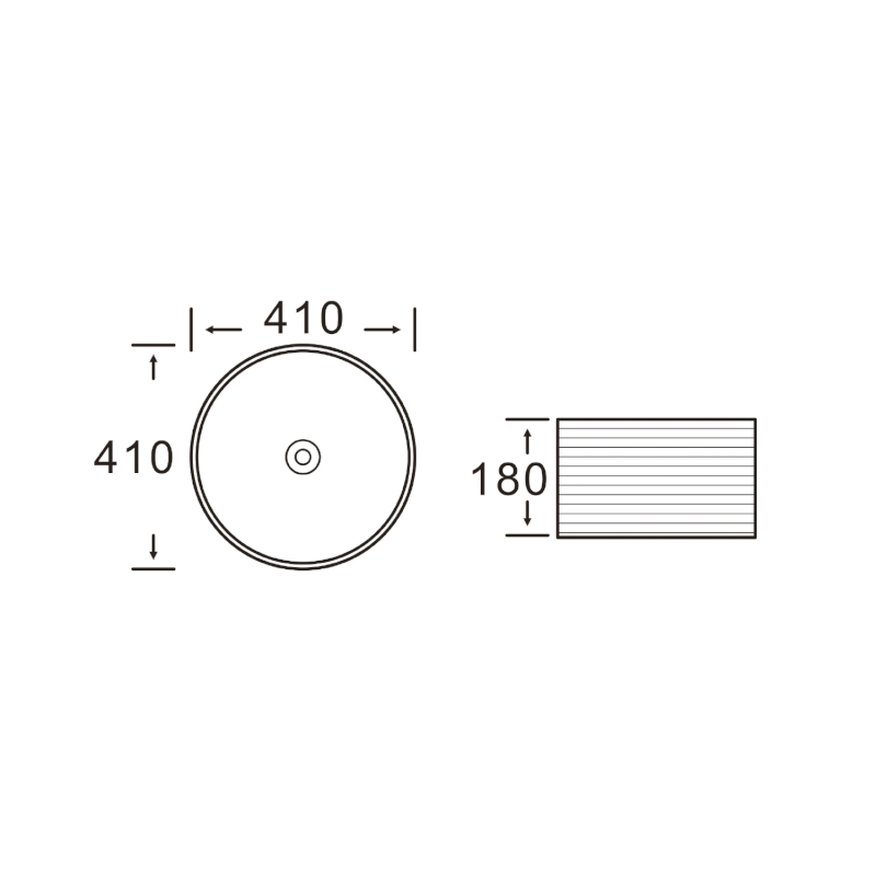 ALETTE keramické umyvadlo na desku, vysoké, Ø 41cm, bílá AR459