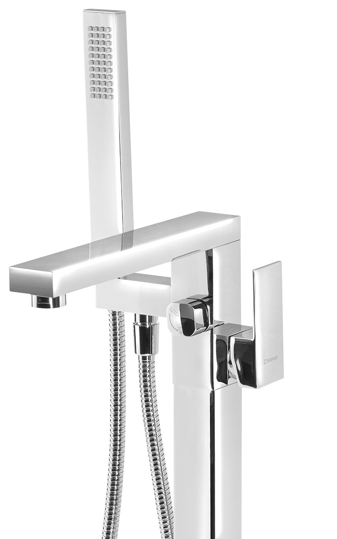 CUBEMIX vanová baterie s připojením do podlahy, chrom CM021