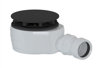 Vaničkový sifon, průměr 90mm, DN40, nízký, krytka černá mat 17916B