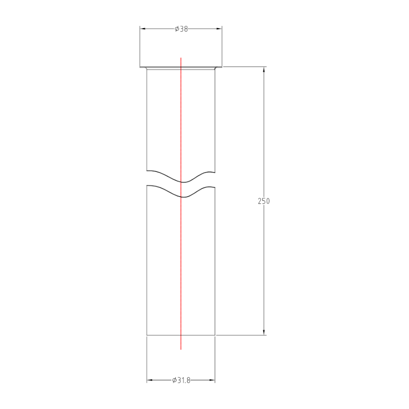 Prodloužená trubka sifonu s přírubou, 32/250mm, tmavý bronz 9696-01