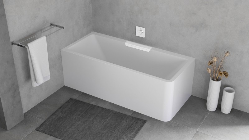 CASCATA L MONOLITH obdélníková vana 180x80x60cm, kaskáda bílá 73836ML.101