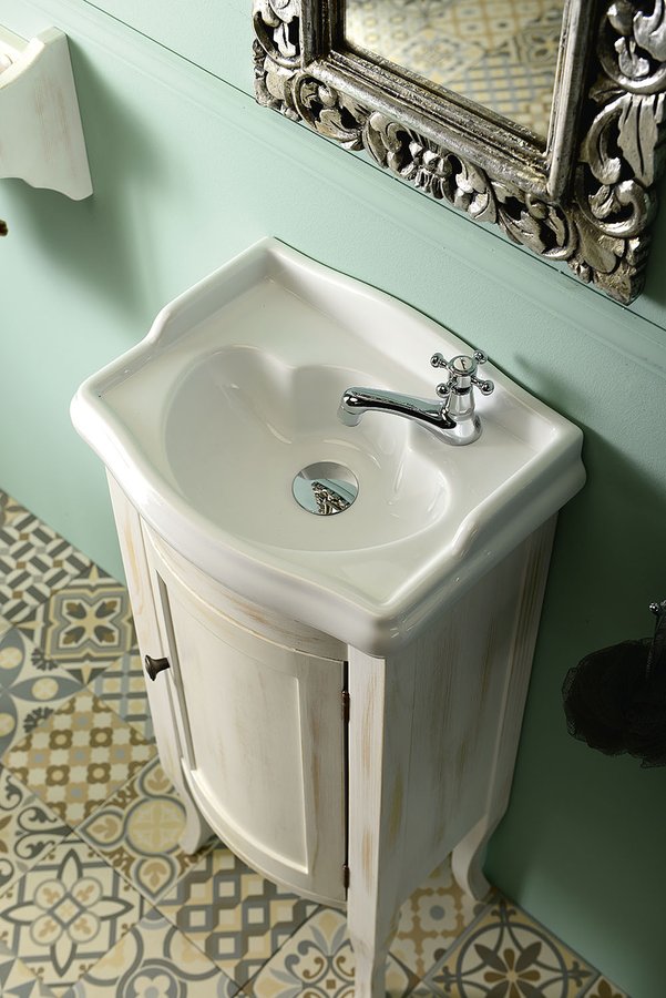 RETRO umyvadlová skříňka 36,5x85x29cm, starobílá 1641