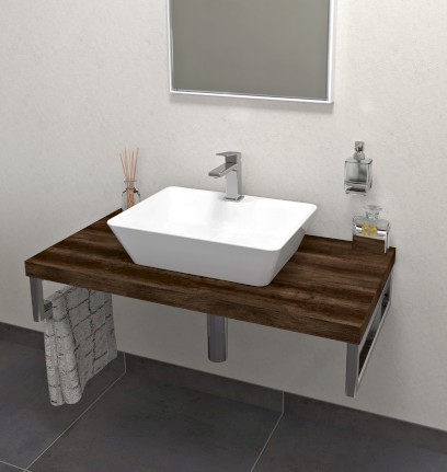 AVICE deska pod umyvadlo 80x50cm, tl.5cm, dub tmavý AV0811