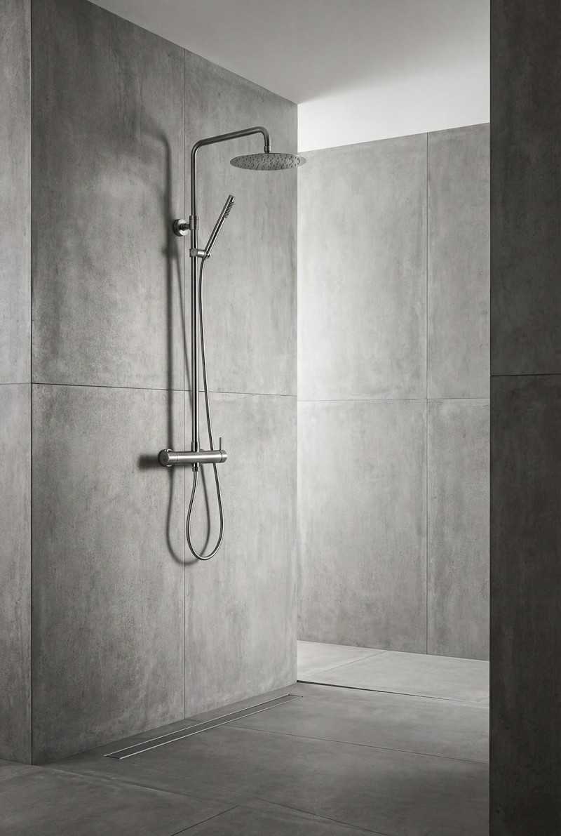 MINIMAL sprchový sloup s pákovou baterií, nerez mat MI139