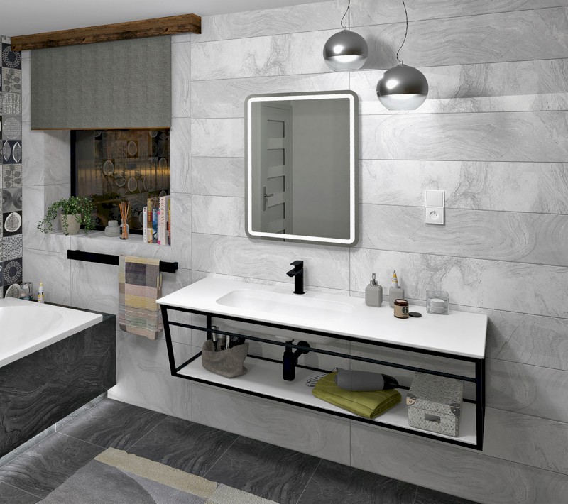 ARUBA umyvadlo, Rockstone, 130x51,5cm, levé, bílá mat AR130-B1L