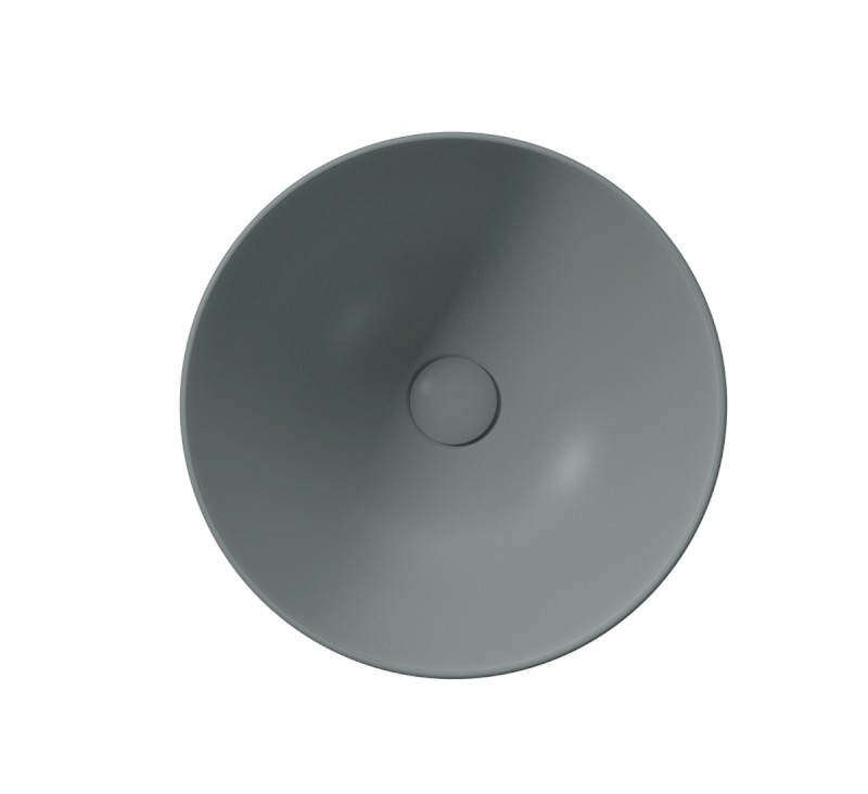 PURA keramické umyvadlo na desku vysoké, průměr 42cm, agave mat 885204