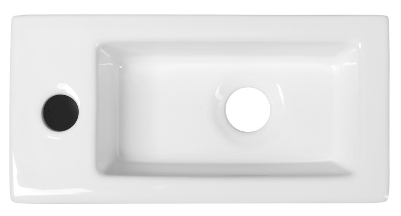 ZOE keramické umývátko 37x18cm, otvor pro baterii vlevo, bílá AR496