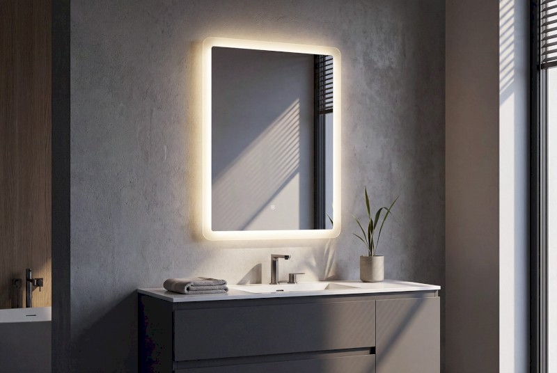FAGO zrcadlo s LED osvětlením 50x70cm, dotykový senzor, stmívatelné FA050
