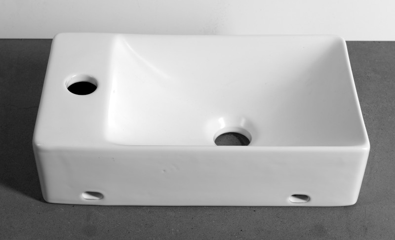 MARGITHA keramické umývátko 38x22cm, otvor pro baterii vpravo, bílá MGT3822