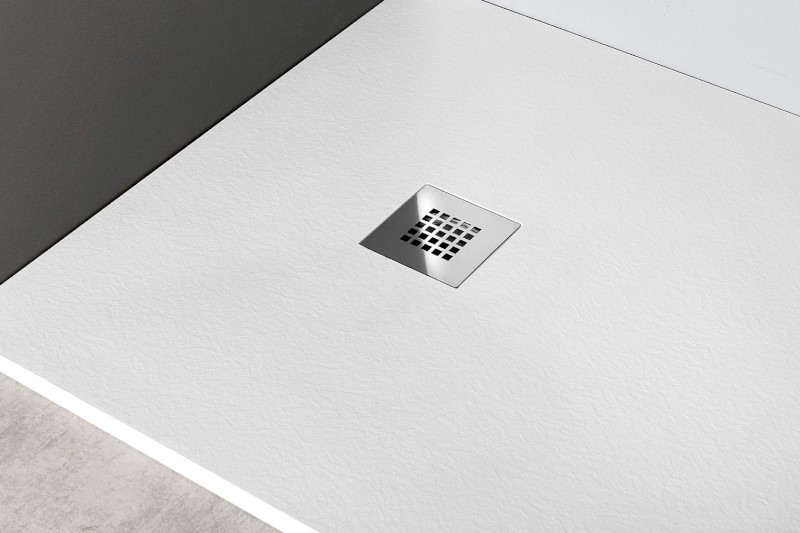 MITIA sprchová vanička z litého mramoru, čtvrtkruh 90x90cm, bílá PMBR90