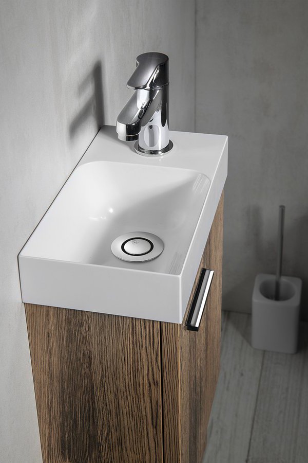 PICCOLINO umývátko 30,8x17cm, litý mramor, baterie vpravo, bílá PK305