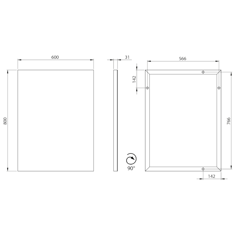 AROWANA zrcadlo v rámu 60x80cm, chrom AW6080